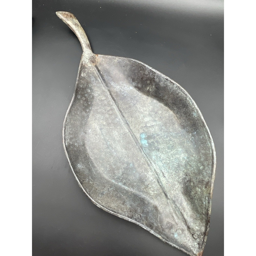 Pier 1 Metal Leaf Tray Verdigris Patina Decorative‎ Dish 23in